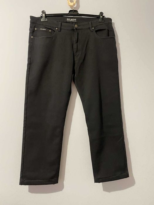 Big More Spodnie męskie ocieplane dżinsowe bawełniane duże W:42 L:32