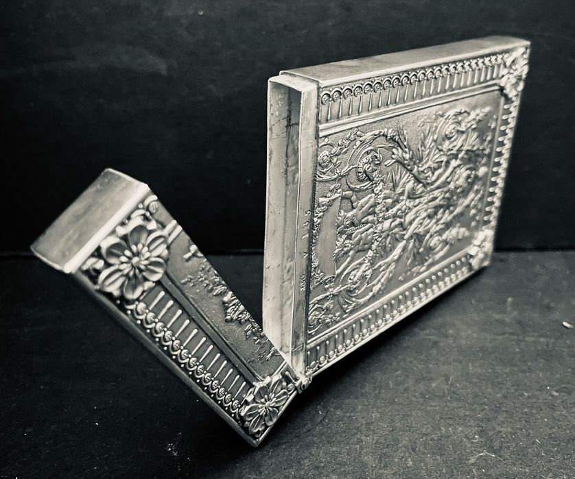 Cartoneira prata punção Birmingham-finais século XIX