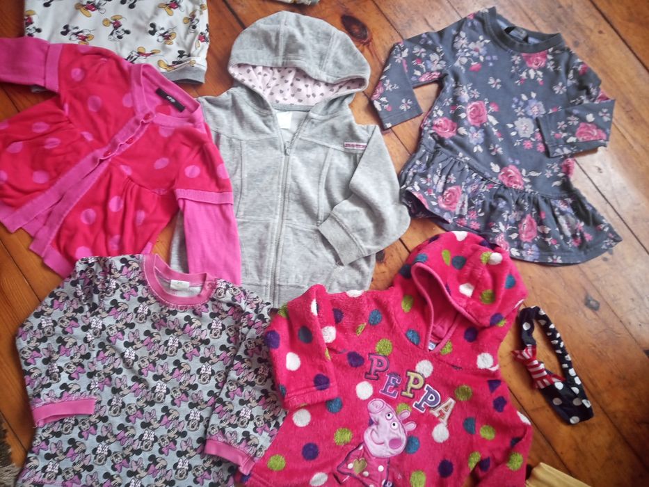 Zestaw ubrań jesień-zima dla dziewczynki; w tym dwustronna bluza