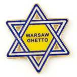 Metalowy magnes na lodówkę gwiazda Getto Warszawskie