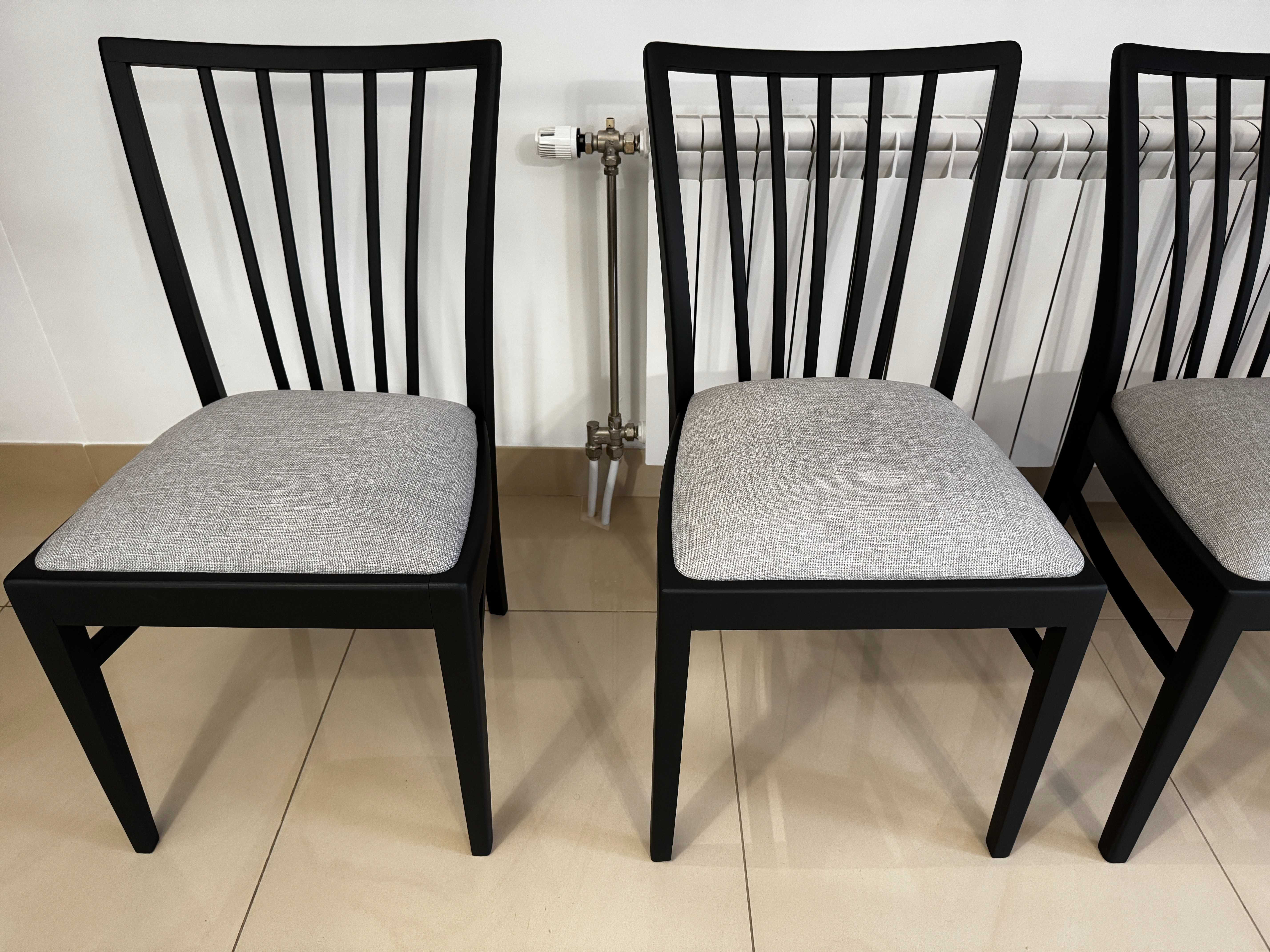 Krzesła 4 szt. art deco stylowe po renowacji czarne krzesło stół loft