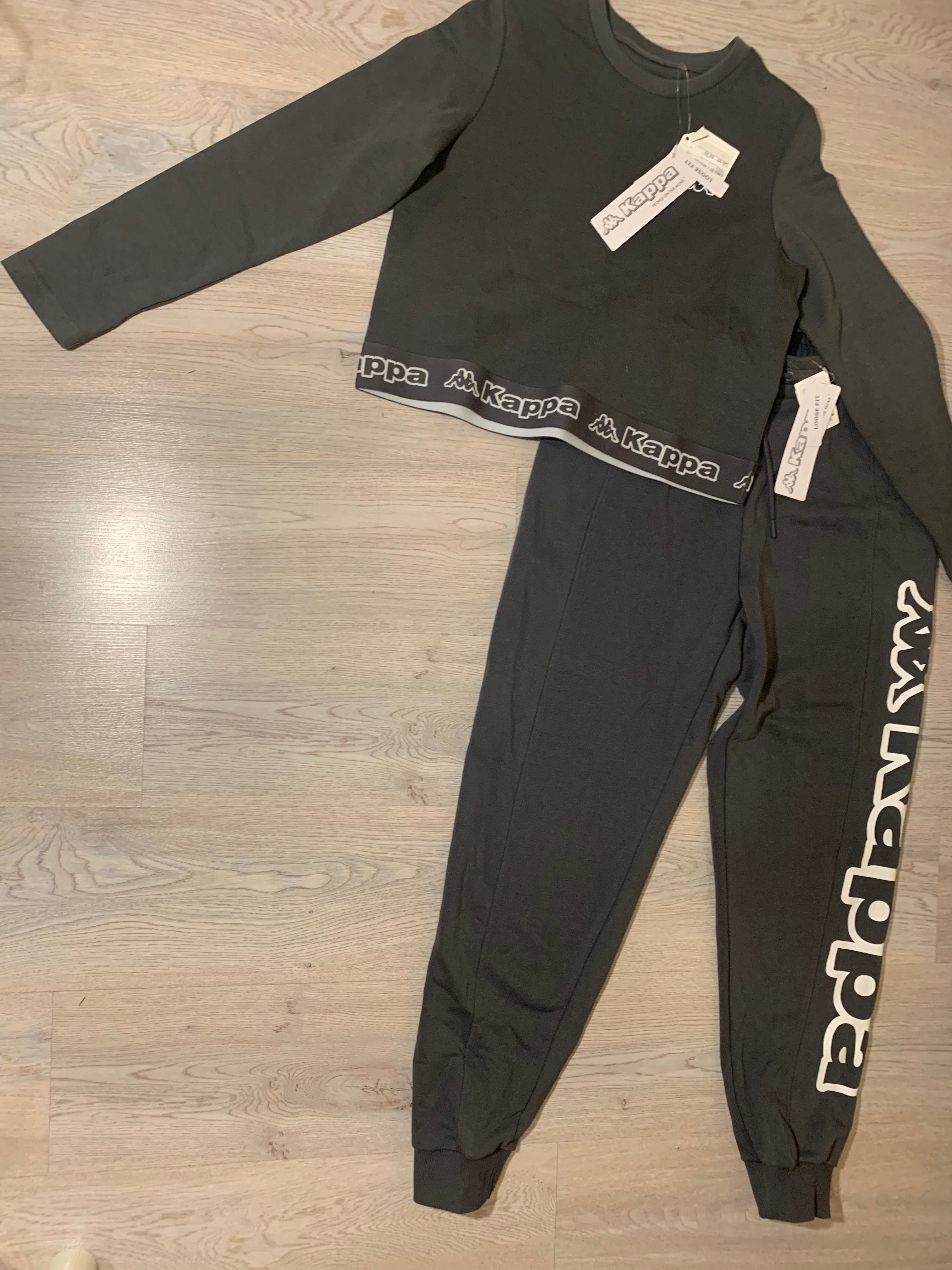 Сірий спортивний костюм кофта kappa спортивні штани якісний натуральни
