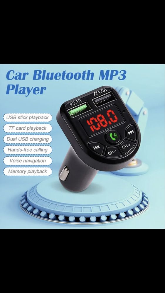 Ładowarka samochodowa mp3 bluetooth