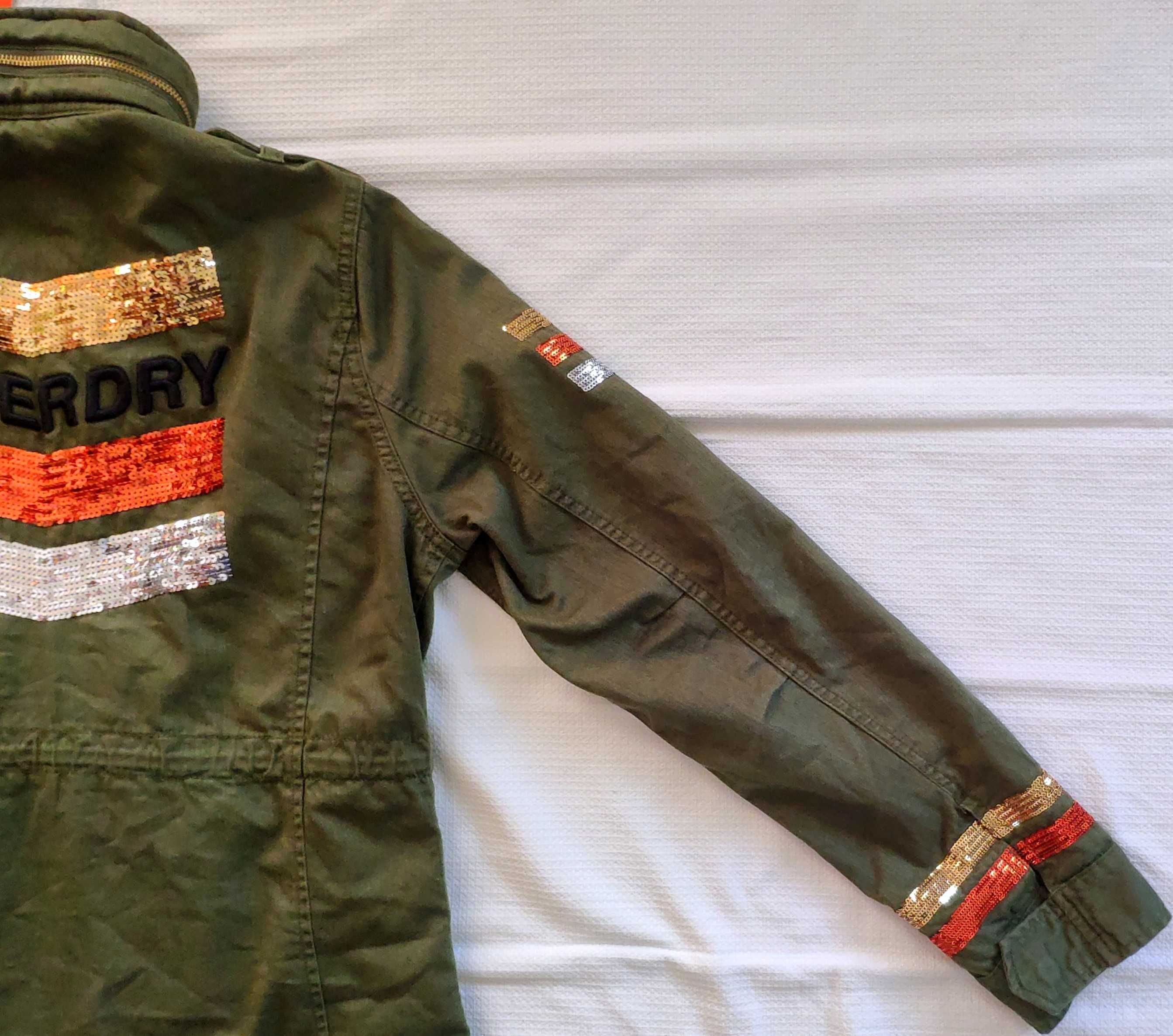 kurtka SUPERDRY Glitter Rock Rookie Parka Military Green NOWA # 42 - L