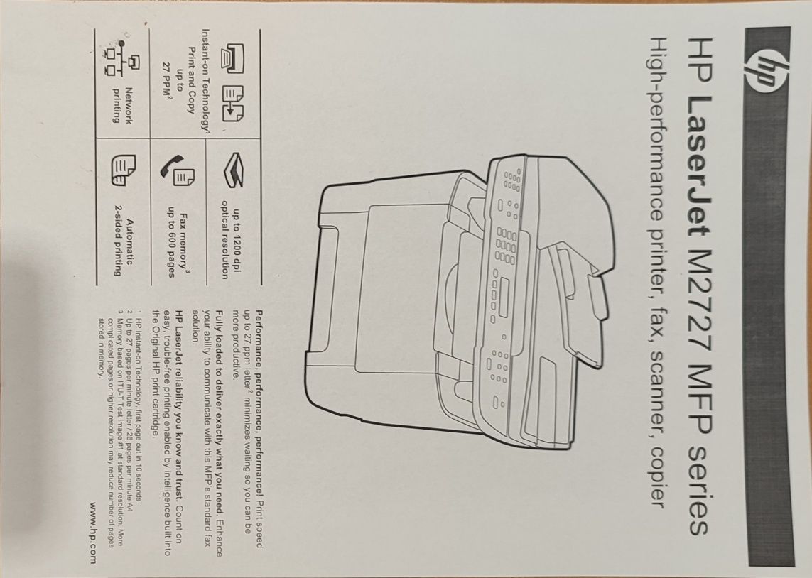 Багатофункційний пристрій НР laserjet M2727nf