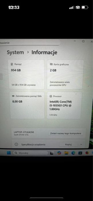 Laptop acer swift 3 i5