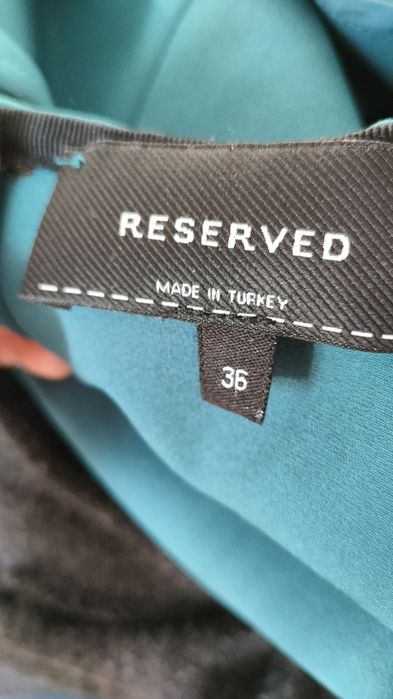 Niebieska morska sukienka Reserved elegancka mini 36 S