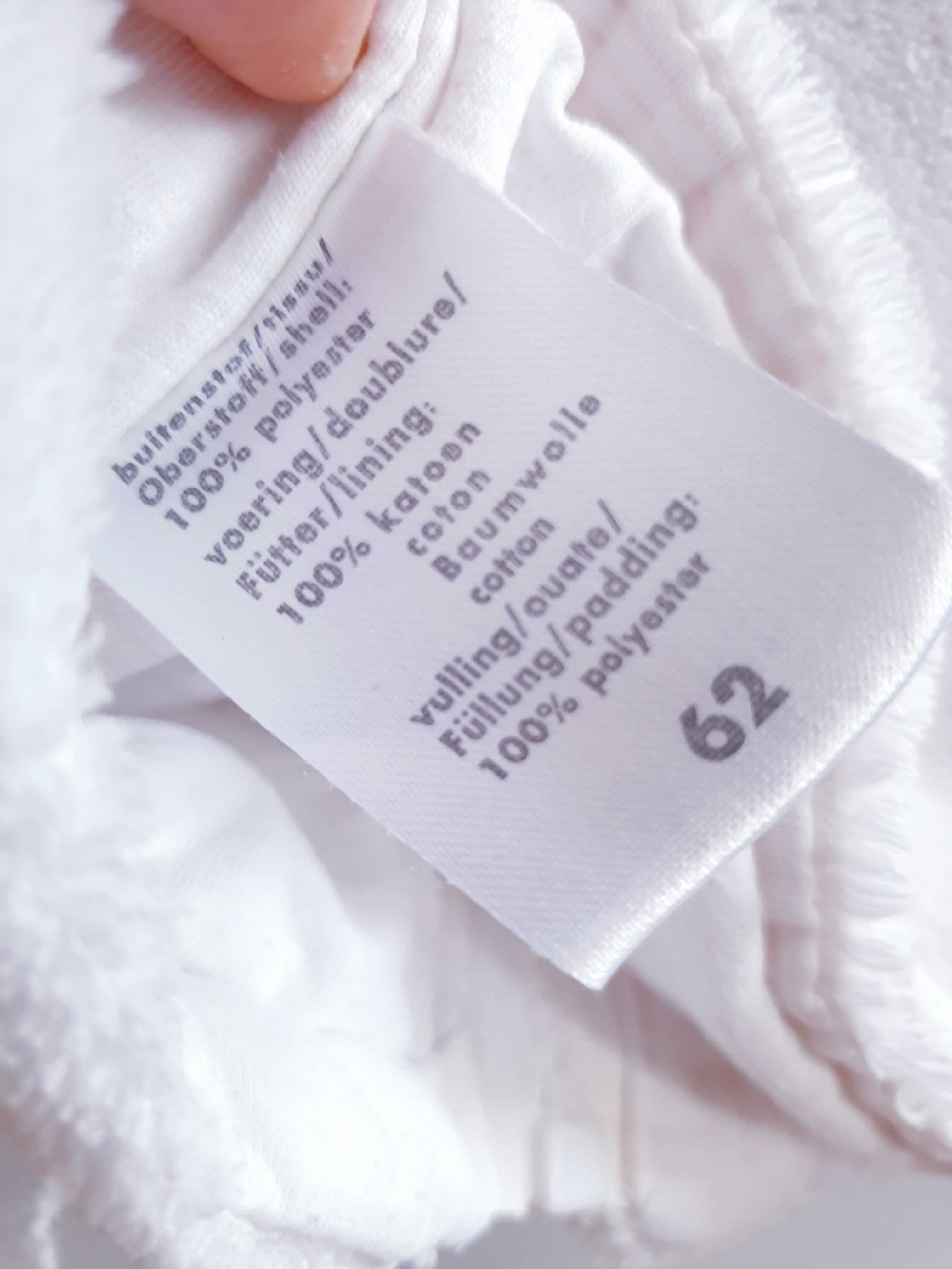 Biała różowa kurtka polar sweter bluza z kapturem 56 62