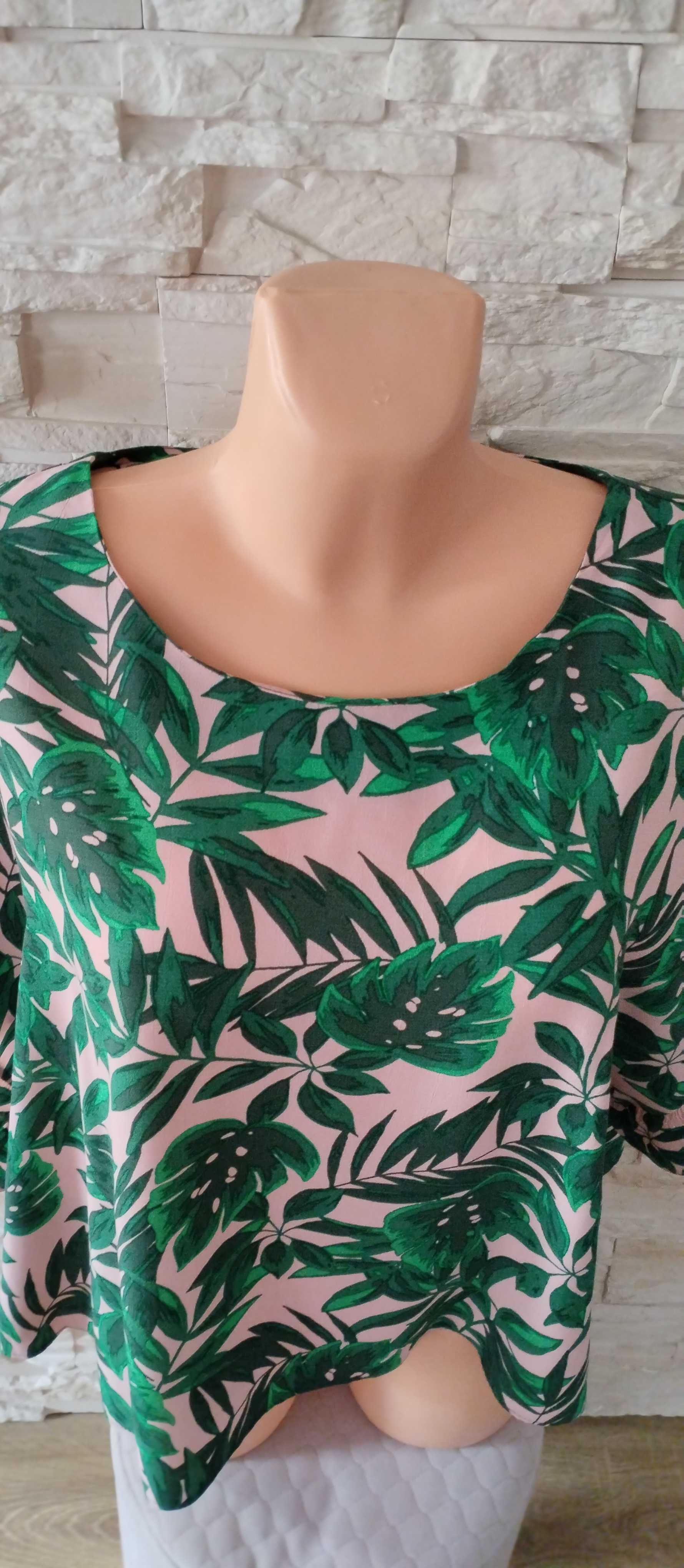Bluzka z krótkim rękawem damska elegancja zielona 6XL/52 George