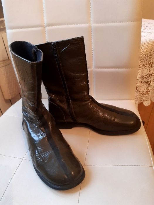 Buty Joe Sanchez kozaki skórzane lakierowane rozm. 39 zielone