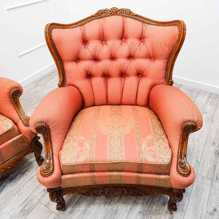 Francuski KOMPLET mebli do SALONU zestaw SOFA + 2 fotele BUK lata 70