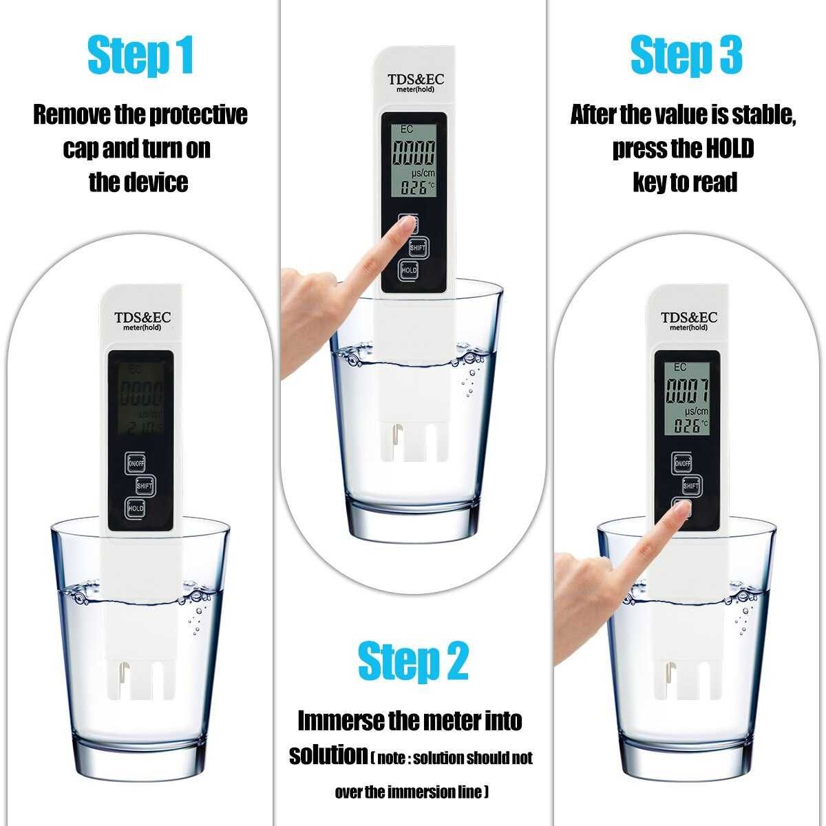 Измеритель TDS качества  питьевой воды, рН-метр