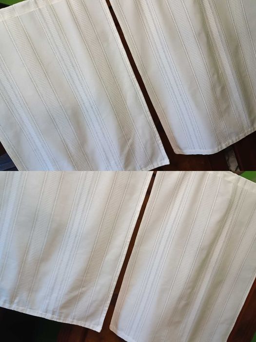 Zasłonki bawełniane krótkie kremowe z ażurowym wzorem 2kpl 75 zł