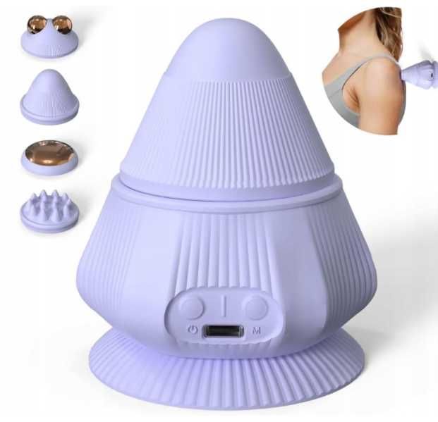 PROIRON Piłka do masażu wibracyjna z podgrzewaniem 4 wymienne głowice