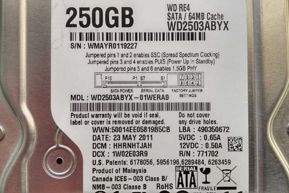 Disco Sata 250gb 3.5" 64Mb 7200rpm64172193619330121