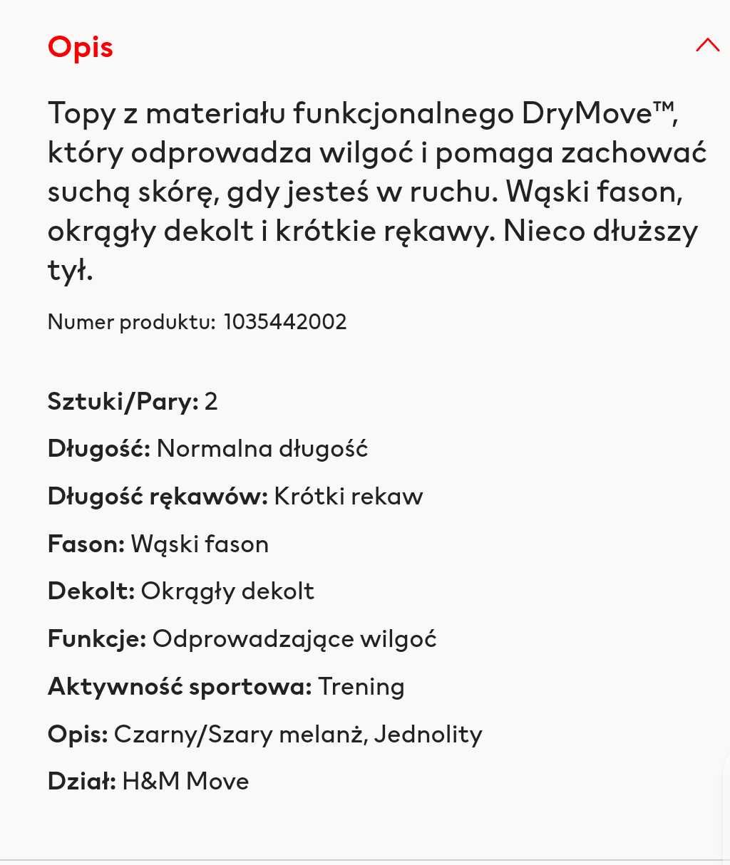Topy bluzki koszulki sportowe DryMove 2-pak HM r. 134/140 czarna szara