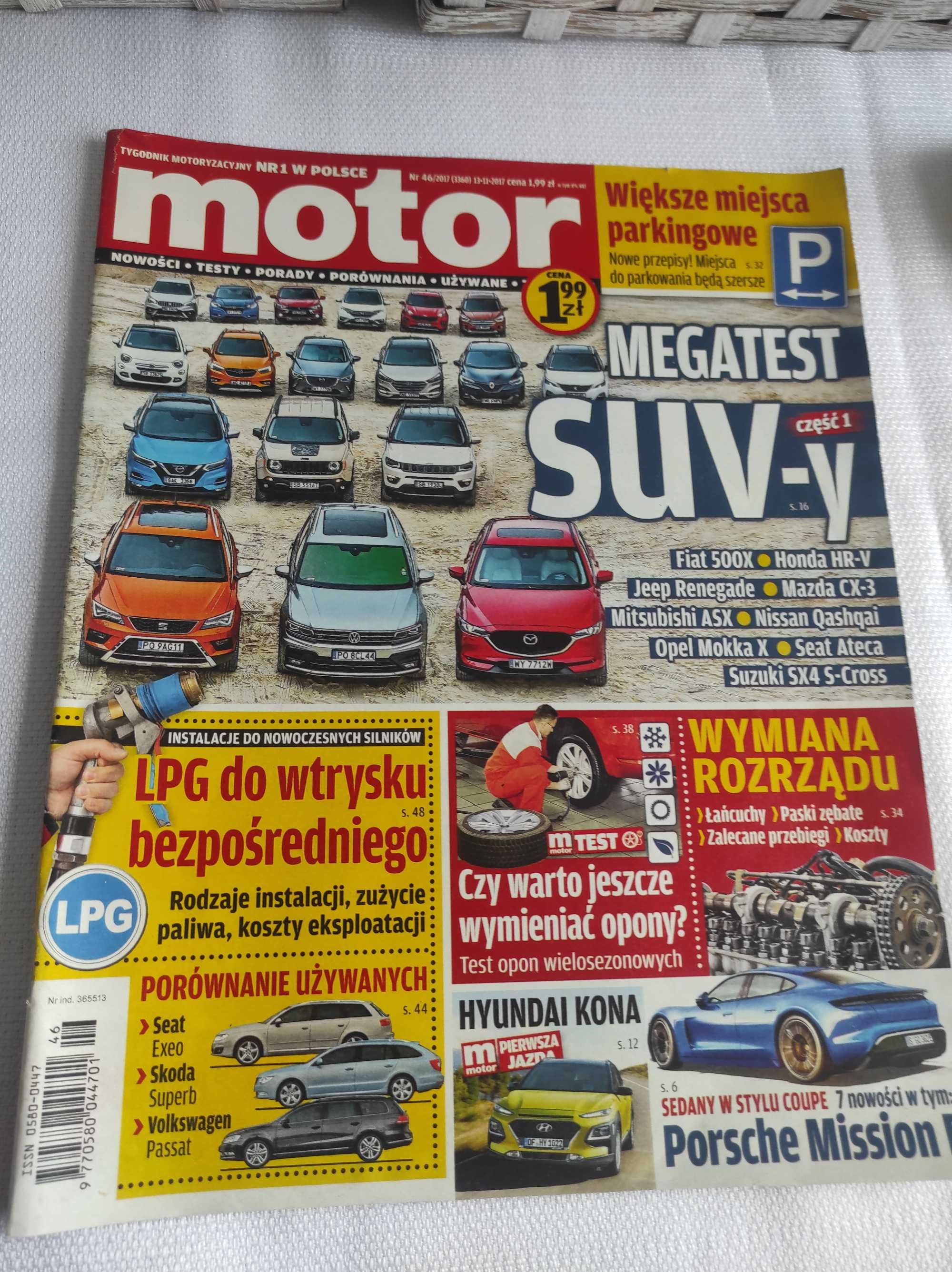 Czasopismo Motor WYSZUKAJ Auto 46/2017 TT HR-V Kona ASX Exeo Passat
