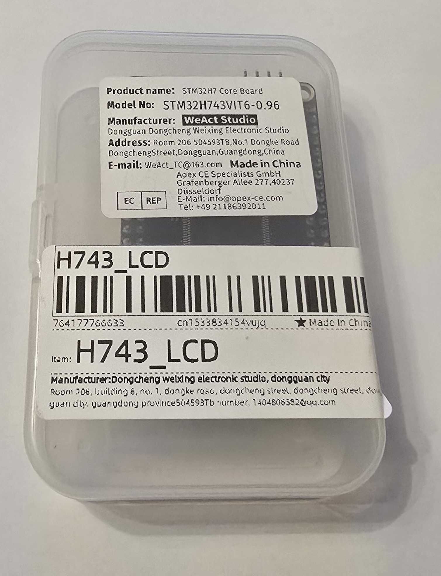 Плата розробника STM32H743VIT6 з екраном TFT 0.96 WeAct