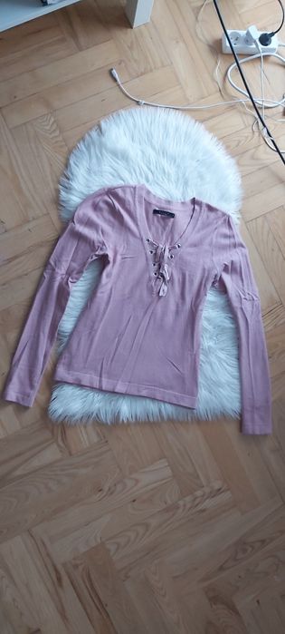 Sweterek wiązany bluzka koszulka wiskoza mohito v neck