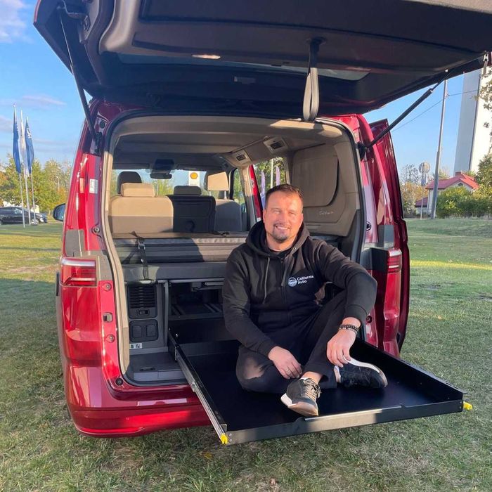 Platforma zabudowa Wysuwana szuflada VW California Beach Tour T7