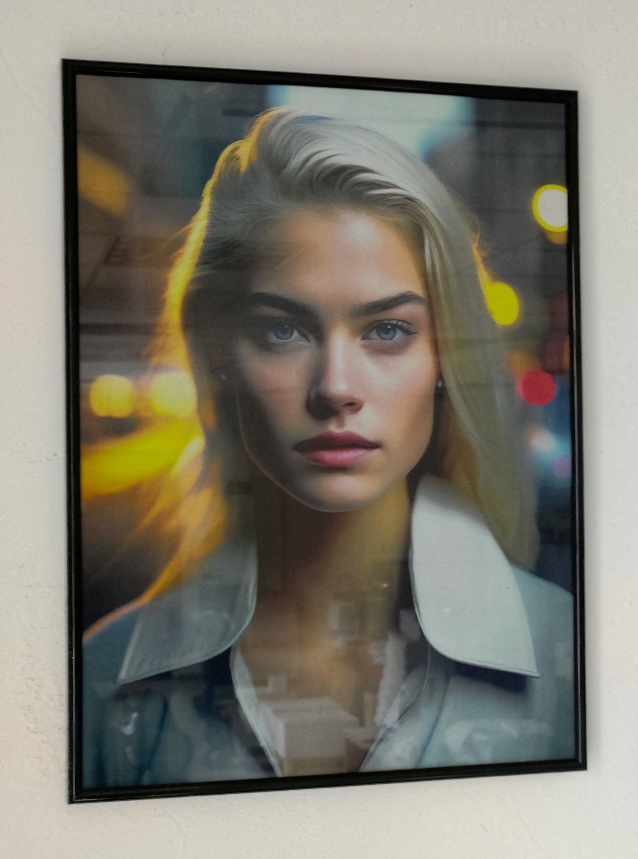 Zdjęcie młodej dziewczyny blondynki 30x40 cm oprawione AI
