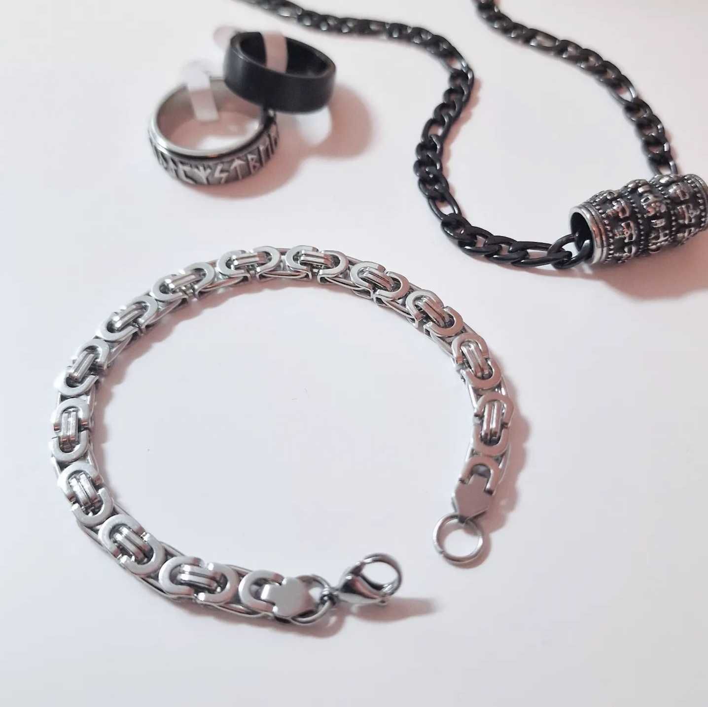 Pulseiras fios aneis masculinos homem aço inoxidável 316L
