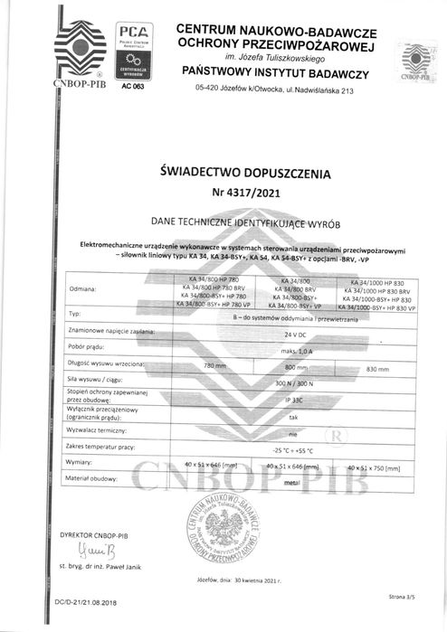 okno przeciwpożarowe oddymiające