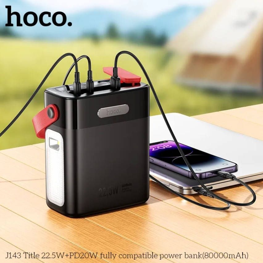 Зовнішній акумулятор Hoco J143 Title 22.5W (80000mAh) - Black
