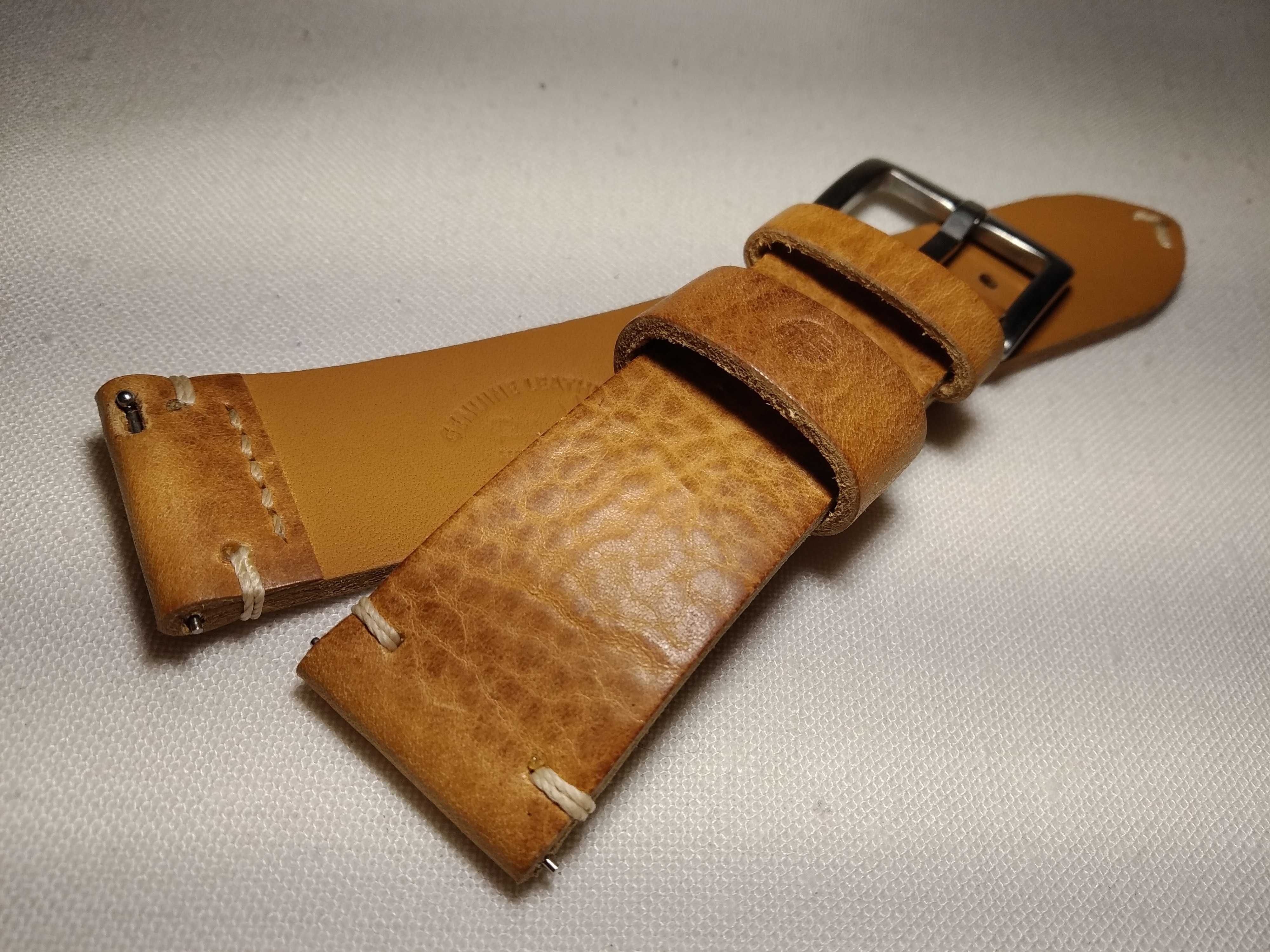 Pasek skórzany do zegarka 24 mm skóra Full Grain , szybki montaż