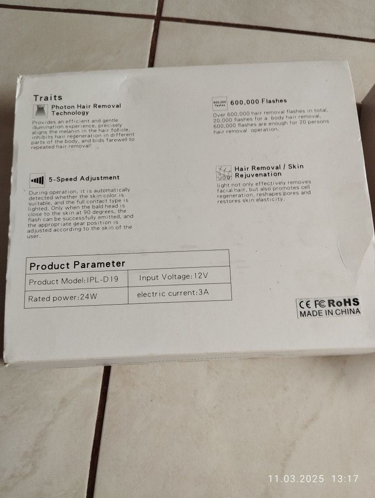Depilator laserowy IPL-D19