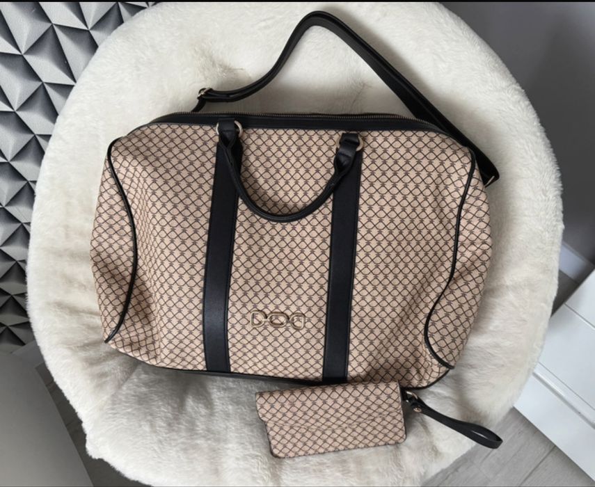 Nowa torba podróżna waluzka plecak Even Odd beżowa brązowa