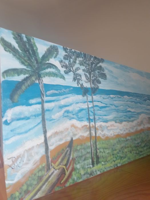 Quadro a óleo pintado á mão