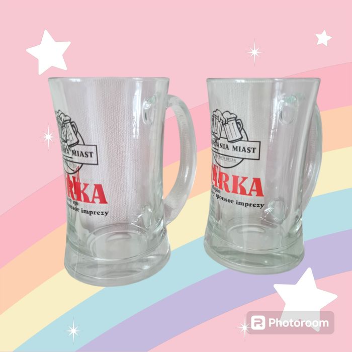 Kufel pokal do piwa komplet 2 sztuki Warka 250 ml