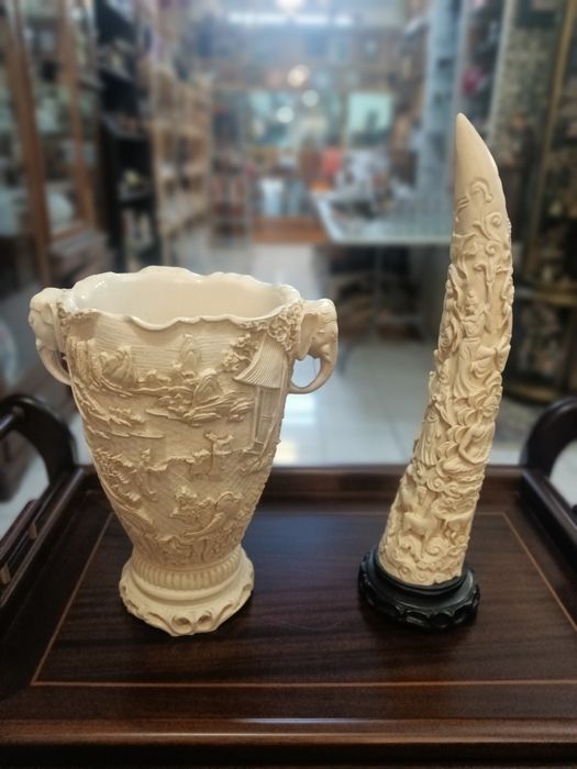 Jarra e Presa em resina/marfinite