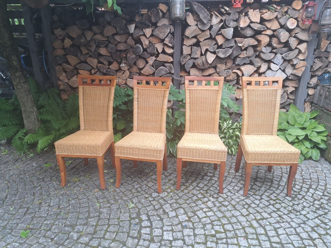 Krzesła ratan z machoniem ogrodowe Certified Wicker Rive Bleu
