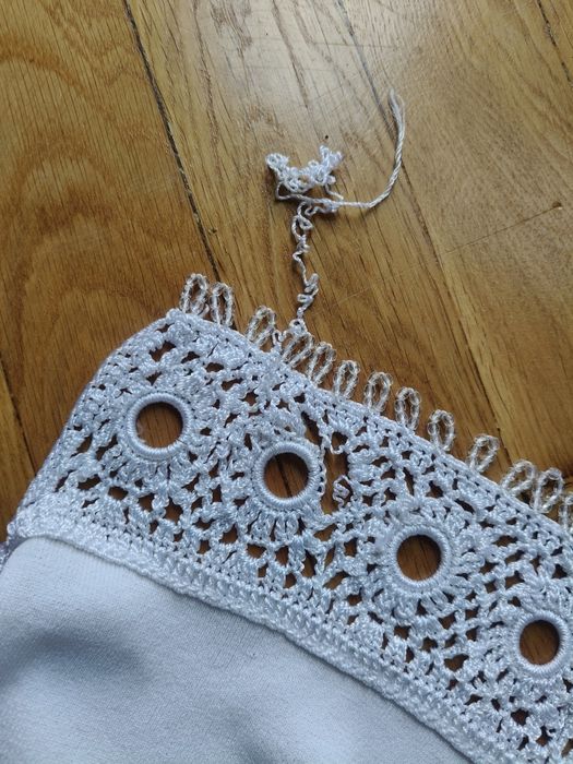 Biała bluzka dziergana Boho top knitt S