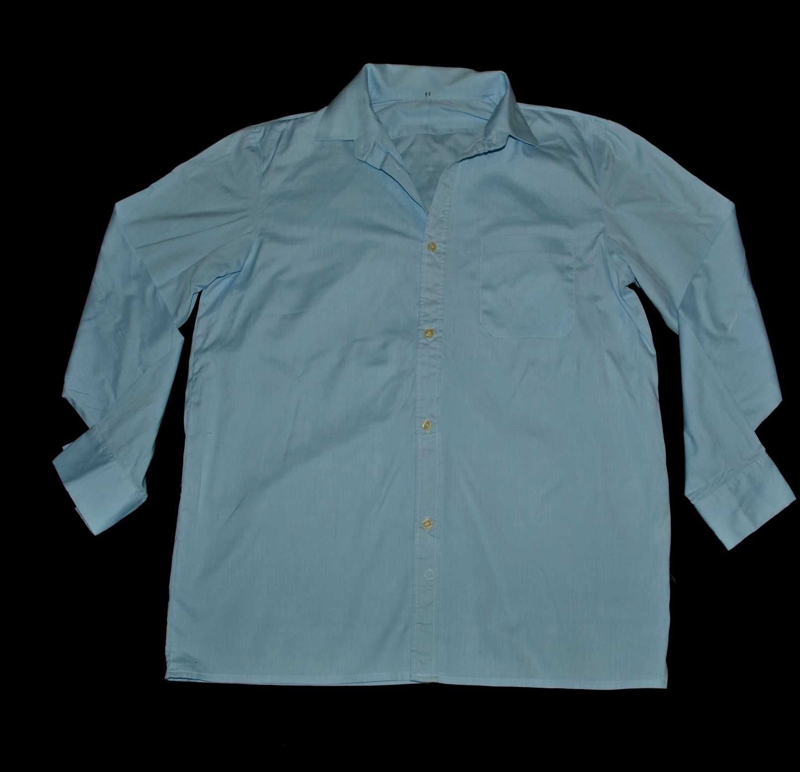 Рубашка L мужская хлопок голубая с длинным рукавом есть нюанс