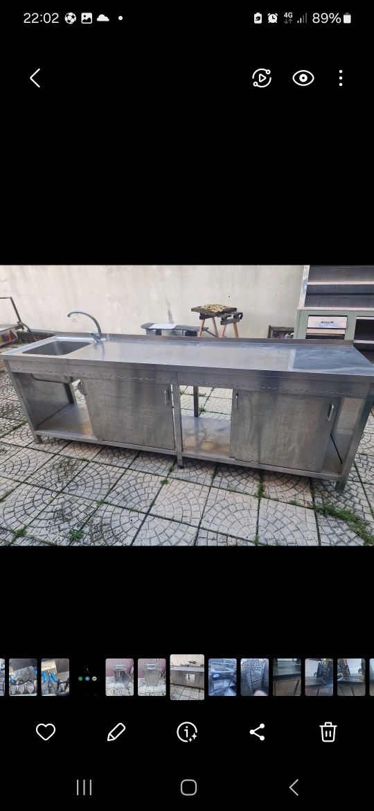 Bancada inox 2.5mtr