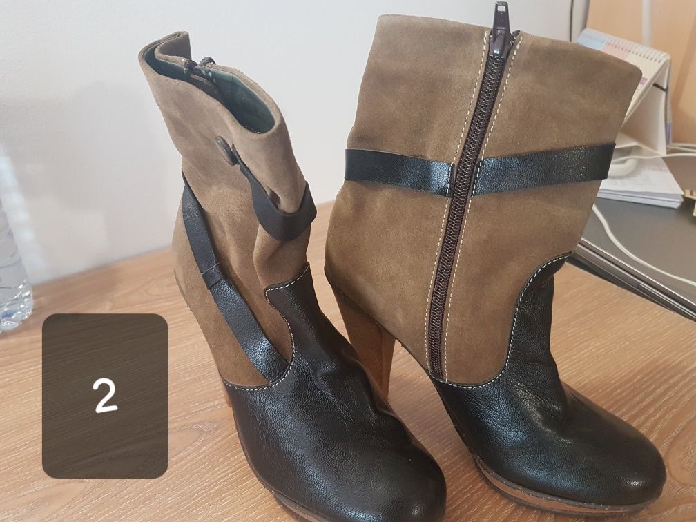 Botas de mulher, em pele, n° 37 em excelente estado