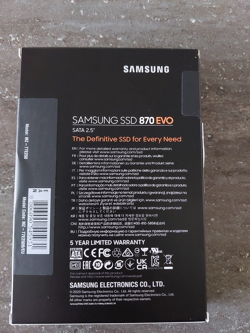 Dysk SSD Samsung 870 Evo 250GB nowy nieotwierany