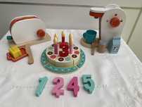 Montessori Brinquedos Bolo de aniversario Torradeira Maquina de Café