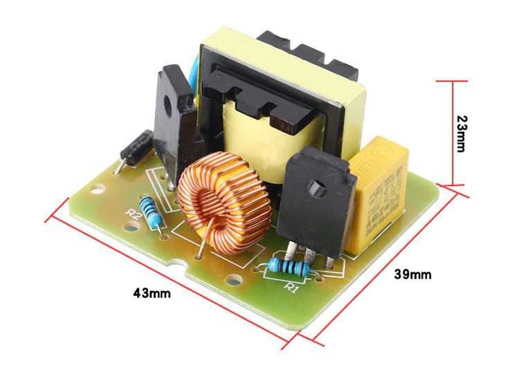 Новинка! Інвертор DC/AC мініатюрний модуль 40W з 5...12V на 220V