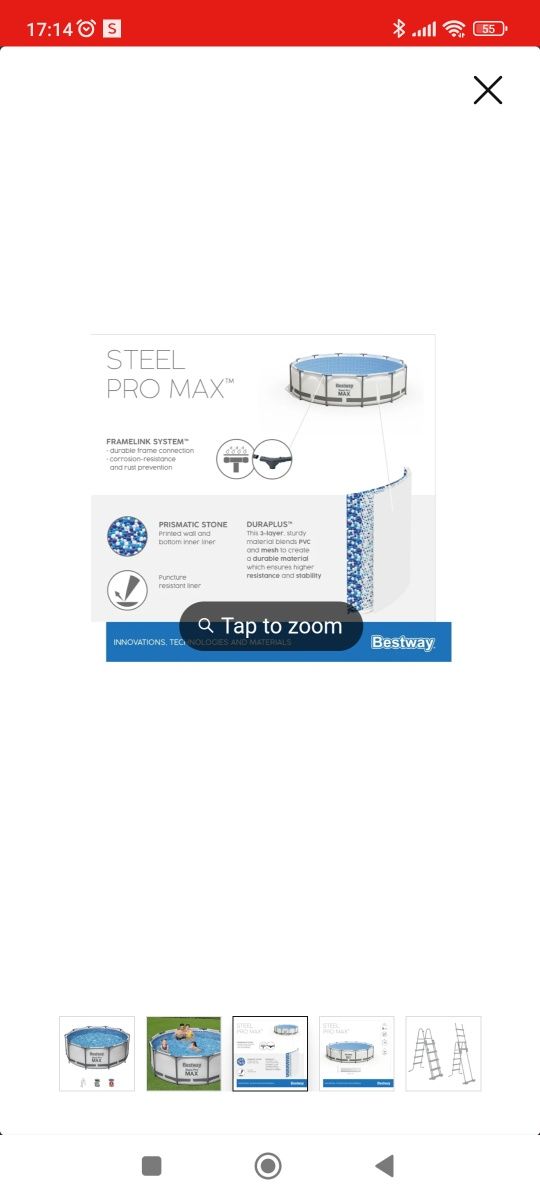 Conjunto de Piscina Desmontável Redonda Bestway® Steel Pro MAX™ de 3,0