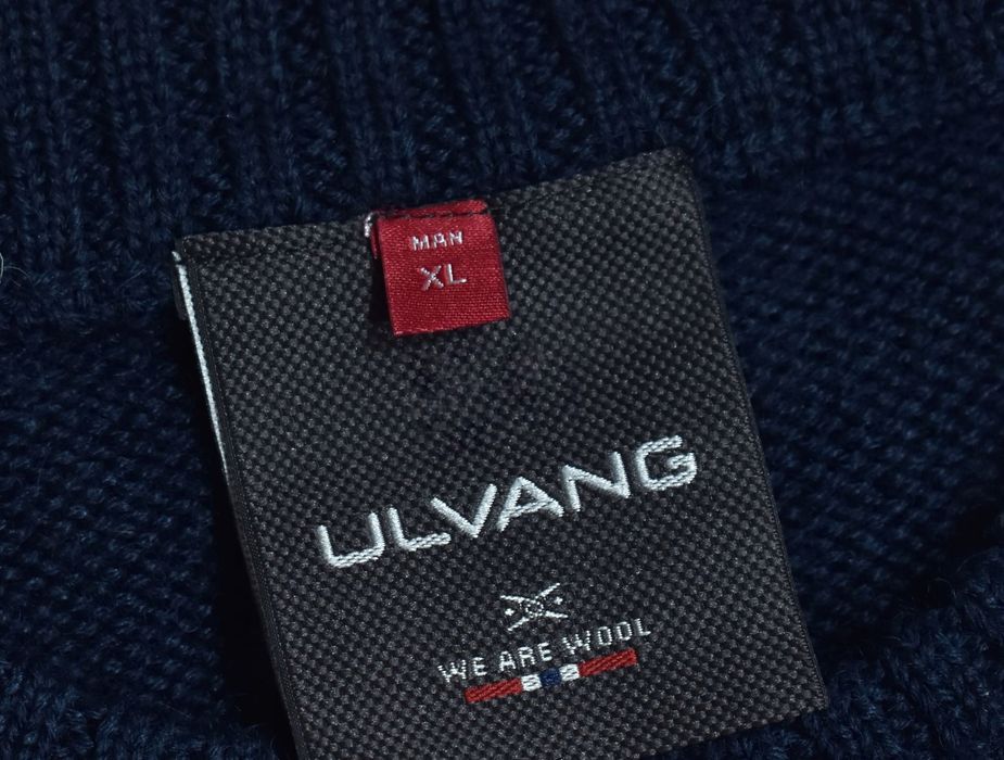 Ulvang Granatowy Wełniany Sweter Męski Crewneck Xl