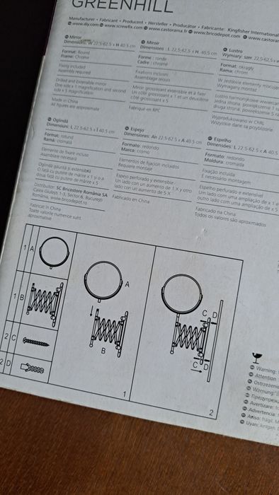 Lustro do makijazu na harmonijce, nowe