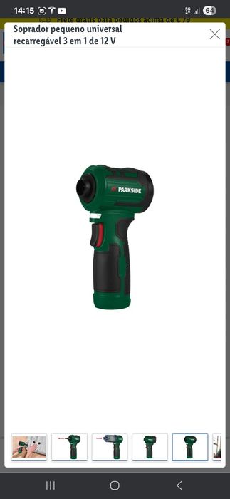 Soprador universal recarregável 3 em 1 de 12 V parkside