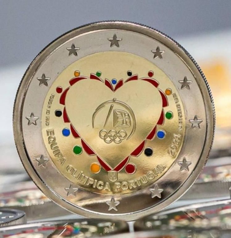 Moeda 2 euros proof 2024, jogos Olímpicos Paris