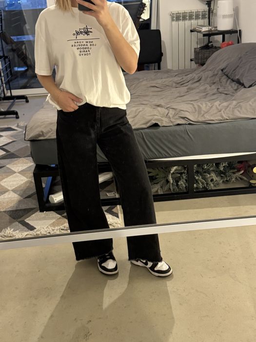 Чорні жіночі джинси палаццо