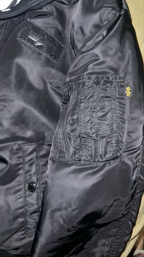 Бомбер MA-1 D-TEC Back Print Z (Black) Alpha Industries на блискавці