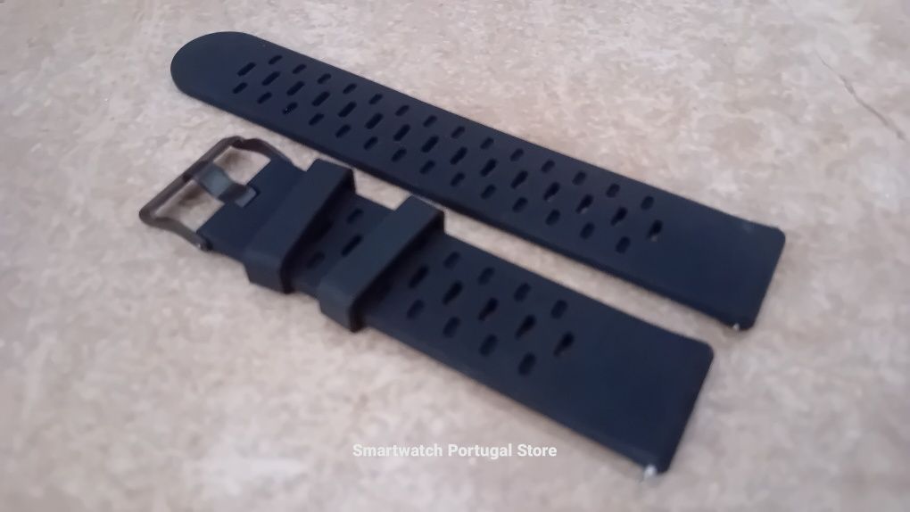 Bracelete 22mm em Silicone  : Preto